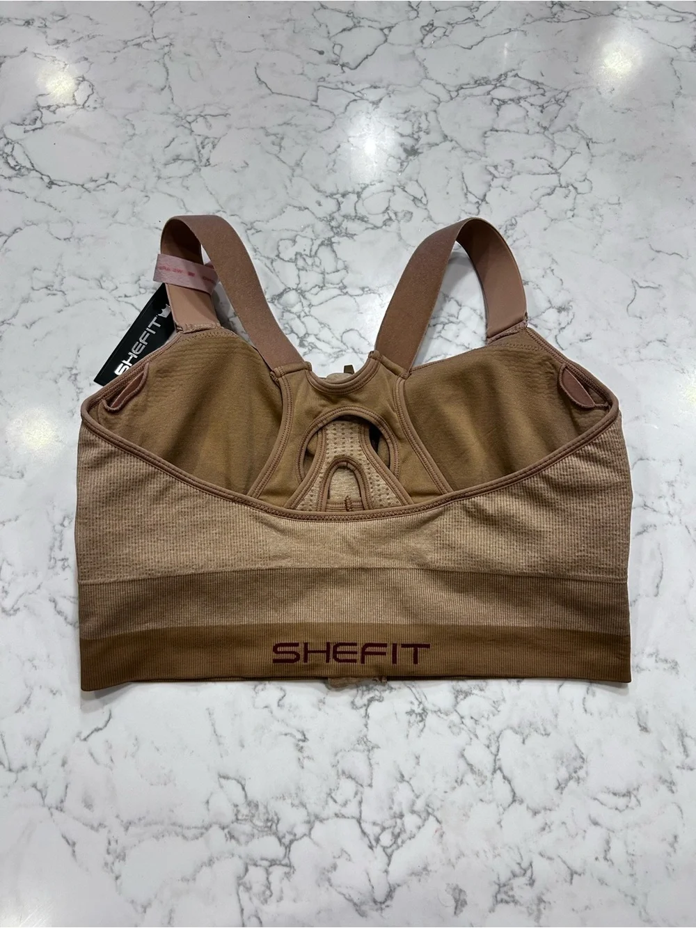 NWT Shefit Low Impact Sports Bra Beige Plus Size 3Luxe 3X